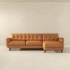 Allison Right-Facing Tan Leather Sectional Sofa