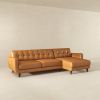 Allison Right-Facing Tan Leather Sectional Sofa