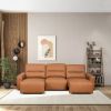 Grant Triple PWR Convertible Sofa - Cognac Leather