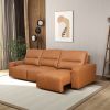 Grant Triple PWR Convertible Sofa - Cognac Leather