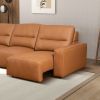 Grant Triple PWR Convertible Sofa - Cognac Leather