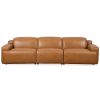 Urbana Triple PWR Recliner Sofa - Tan Leather