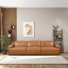 Urbana Triple PWR Recliner Sofa - Tan Leather