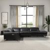 Zander Reclining Sectional Sofa - Black PU