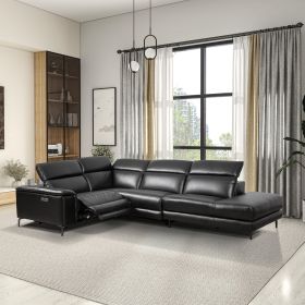 Zander Reclining Sectional Sofa - Black PU