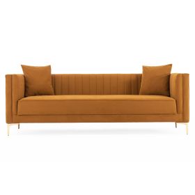 Angelina Sofa 91" (Cognac Velvet)