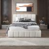 Hilar  White Boucle Platform Bed King