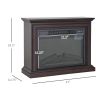 31 inch Dark Brown Electric Fireplace Heater Dimmable Flame Effect and Mantel w/ Remote Control