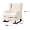 Beige Soft Tufted Upholstered Wingback Rocker Rocking Chair