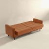 Baneton  Mid-Century Modern Burnt Orange Velvet Sleeper Sofa