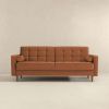 Baneton  Mid-Century Modern Burnt Orange Velvet Sleeper Sofa