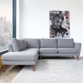 Benson Grey Sectional Sofa Left Facing Chaise