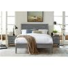 Contemporary Grey Solid Pine Platform Bed in Queen Size