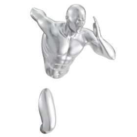 Chrome Wall Runner 13" Man Sculpture