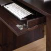 Dark Espresso Executive Computer Desk w/ Filing Cabinets Storage