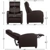 Dark Brown High-Density Faux Leather Push Back Recliner Chair