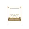 Full size Heavy Duty Metal Canopy Bed Frame in Gold Finish