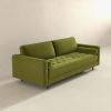 Anthony Mid-Century Modern Pistachio Green Pillow Back Velvet Sofa