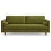 Anthony Mid-Century Modern Pistachio Green Pillow Back Velvet Sofa