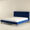 Dillon  Blue Velvet Platform Bed (King Size)