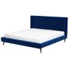 Dillon  Blue Velvet Platform Bed (King Size)