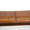 Chad Mid Century Modern Tan Leather Bench