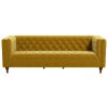 Evelyn Mid Century Modern Yellow Velvet Luxury Chesterfield Sofa