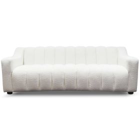 Marcus Mid-Century Modern Luxury Tight Back Cream Boucle Couch