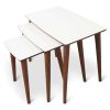 Ronald Mid-Century Modern MDF Nesting Accent Tables in Cream (Set of 3)