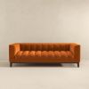 Melissa Mid-century Orange Velvet Modern Sofa