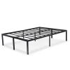 King 18-inch High Rise Heavy Duty Black Metal Platform Bed Frame