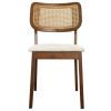 Hazel Mid-Century Modern Cream Velvet Solid Wood Dining Chair(Set of 2)