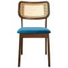 Hazel Mid-Century Modern Navy Blue Velvet Solid Wood Dining Chair(Set of 2)