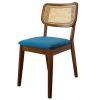 Hazel Mid-Century Modern Navy Blue Velvet Solid Wood Dining Chair(Set of 2)