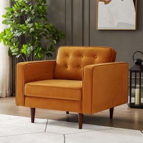 Casey  Burnt Orange Velvet Lounge Chair