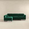 Christian Green Velvet Sectional Sofa Left Facing