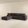 Cecilia Modular Corner Sectional Modern Fabric Sofa Dark Gray