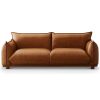 Emma Mid Century Modern Luxury Cognac Leather Sofa