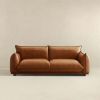 Emma Mid Century Modern Luxury Cognac Leather Sofa