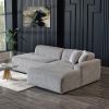 Mar Sectional Grey Velvet Sofa (Right Facing)