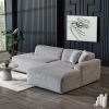 Mar Sectional Grey Velvet Sofa (Right Facing)