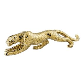 Mosaic Gold Panther Sculpture