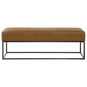 Odessa Tan Leather Bench