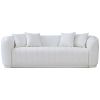 Markus Mid Century Modern Luxury Tight Back Boucle Couch in White