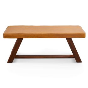 Marley Genuine Leather Bench In Tan