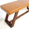 Marley Genuine Leather Bench in Tan