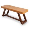 Marley Genuine Leather Bench in Tan