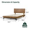 Queen Solid Wood Modern Platform Bed Frame with Adjustable Height Headboard