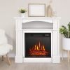 32 inch 1,400 Watt Electric TV Stand Fireplace with Shelf White