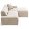 Doxtor Mid-Century Modern Symmetrical Right Sectional Velvet Sofa In Cream